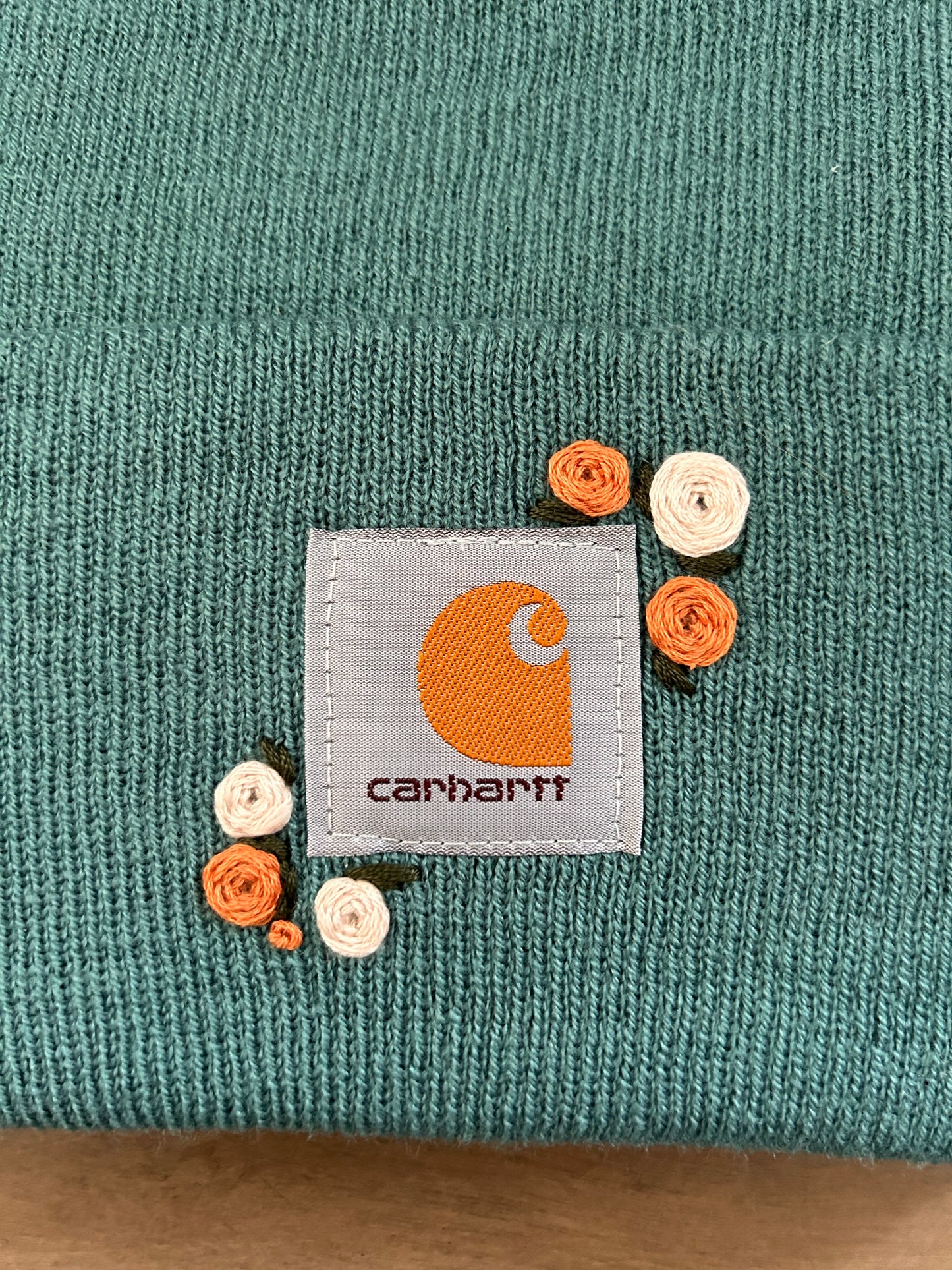 Embroidered Carhartt Beanie - Sea Pine