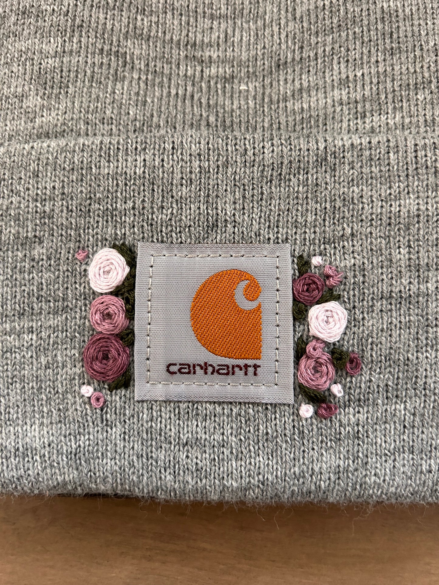 Embroidered Carhartt Beanie - Light Gray